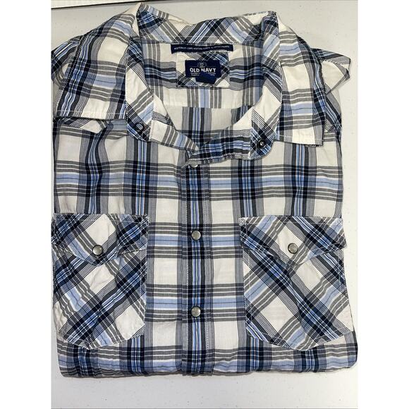 Excellent Condition Old Navy Snap Button Short Sleeve Shirt XL - Picture 1 of 5